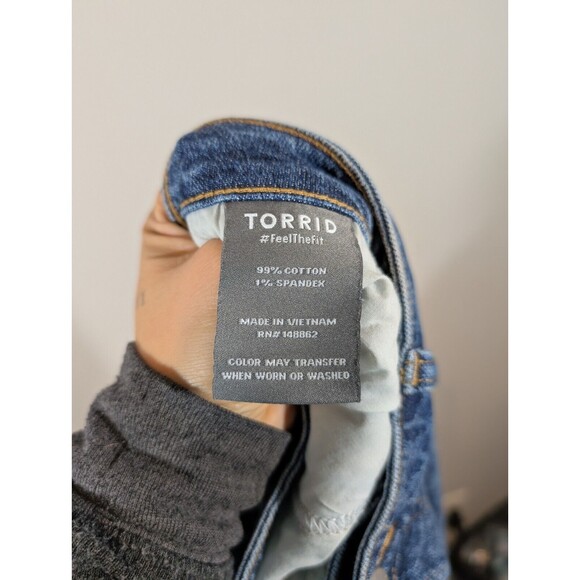 Torrid Women High Rise Straight Distressed Ankle Button Fly Jeans Plus 20 Curvy - Picture 9 of 11